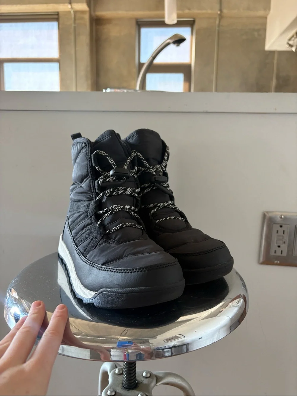 Sorel Black and White Winter Boot